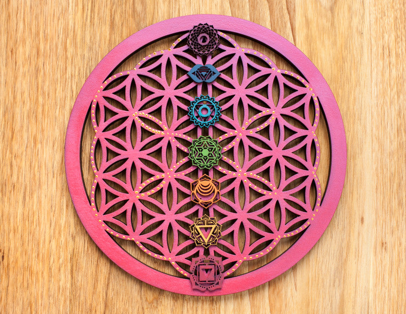 FLOR DE LA VIDA CON CHAKRAS