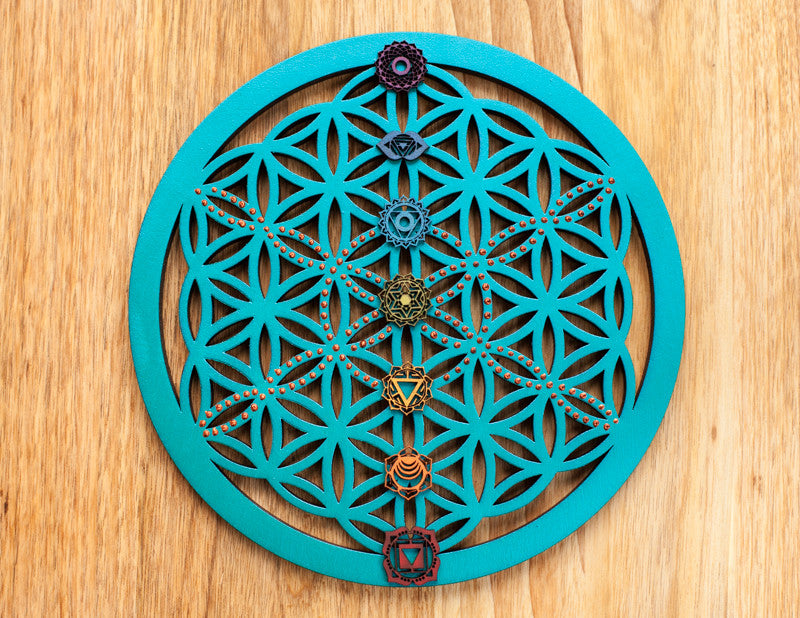 FLOR DE LA VIDA CON CHAKRAS
